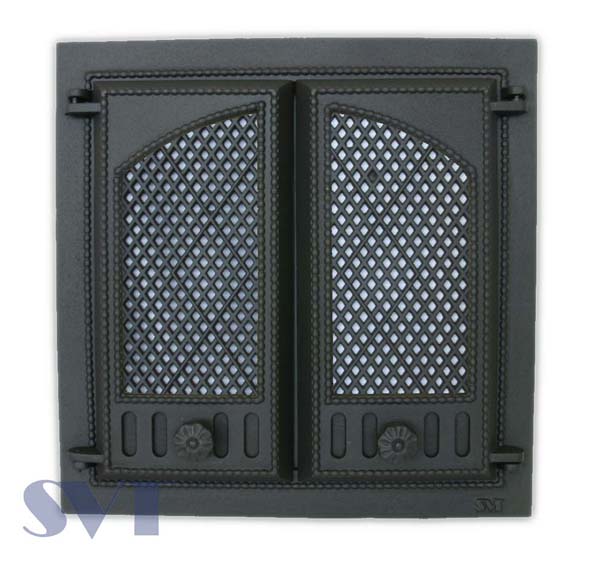 Fireplace door 404 with net