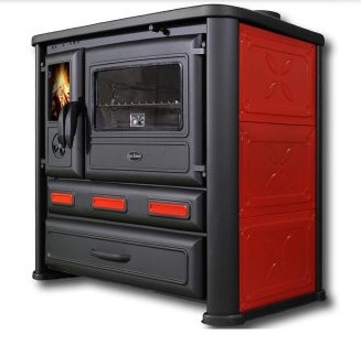 Cooker Alma red righthanded 8kW