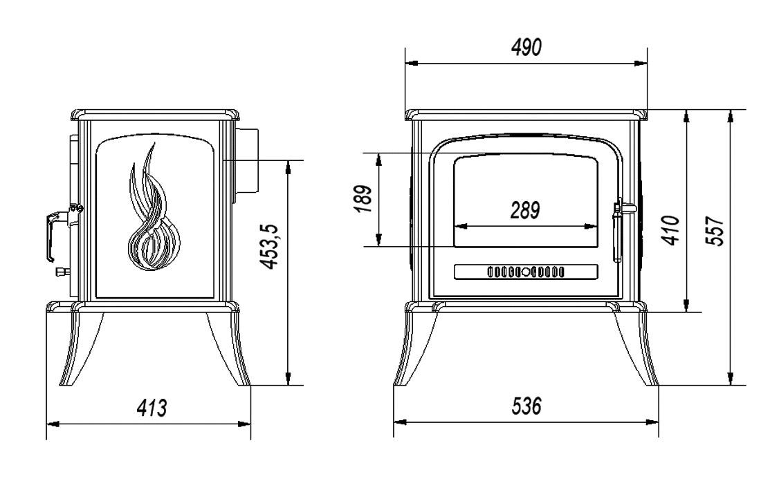 Cast iron fireplace Agnes 5kW black