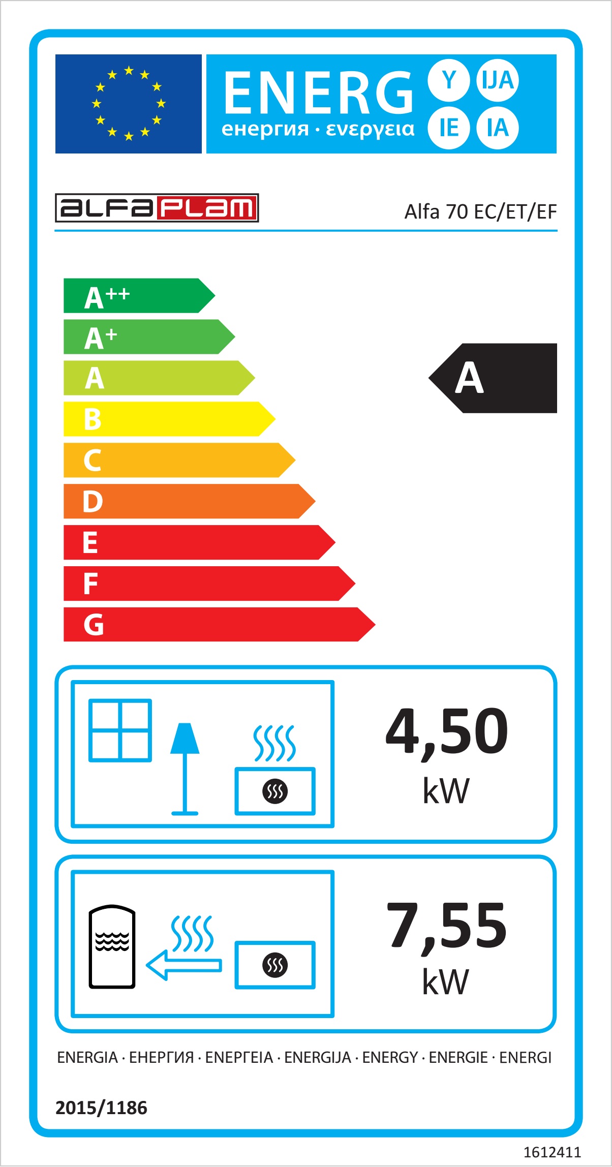 Keskküttepliit Alfa 70 pruun vasak 12,5kW