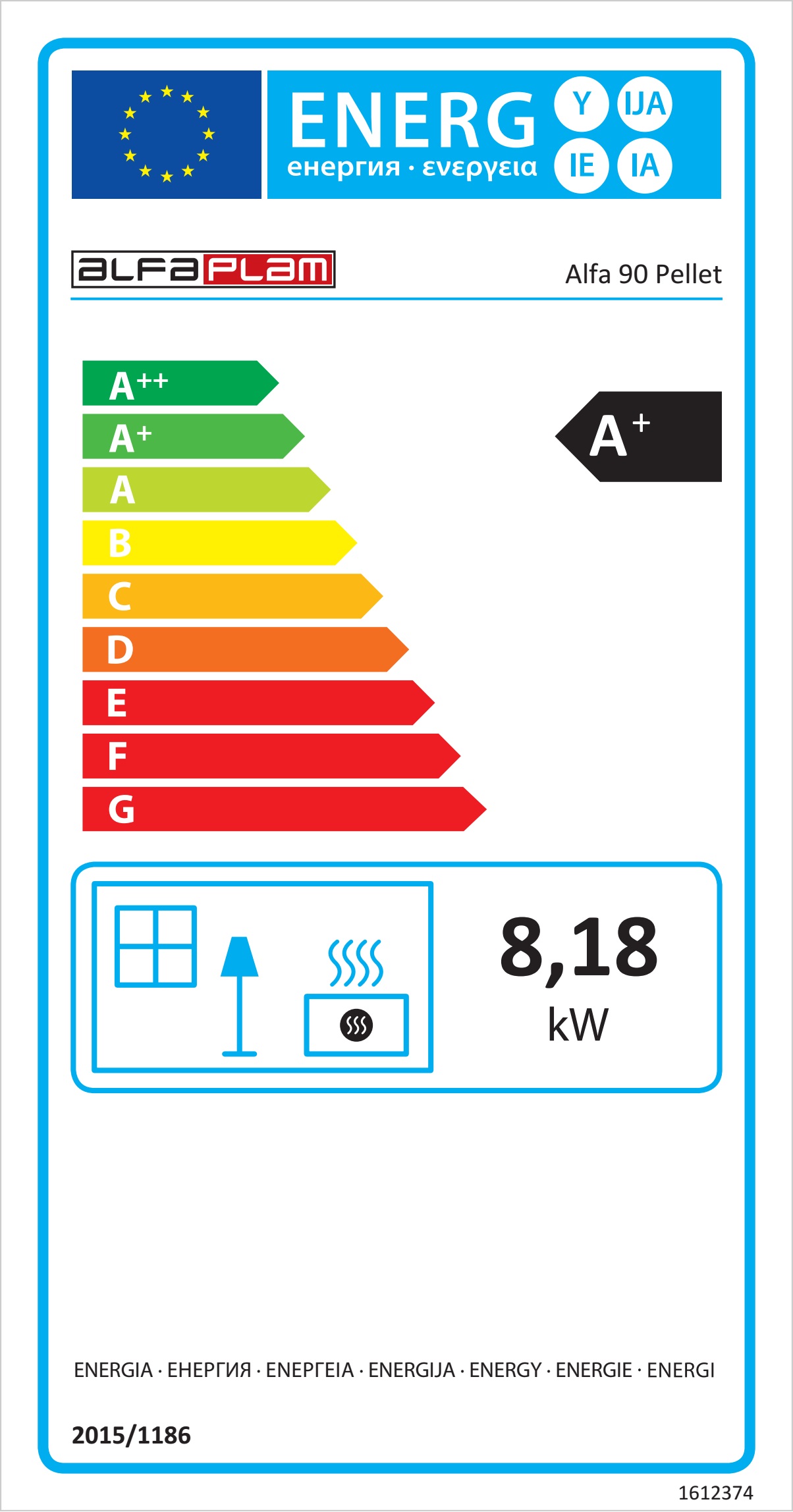 Pelletipliit Alfa must 8kW