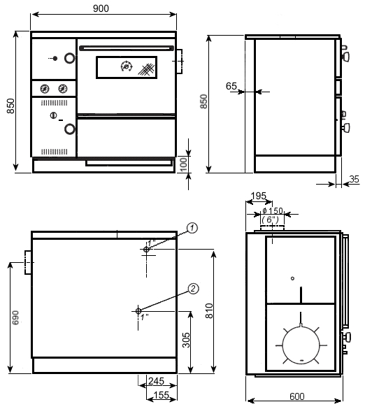 Keskküttepliit Alfa Term 20 valge parem 23kW