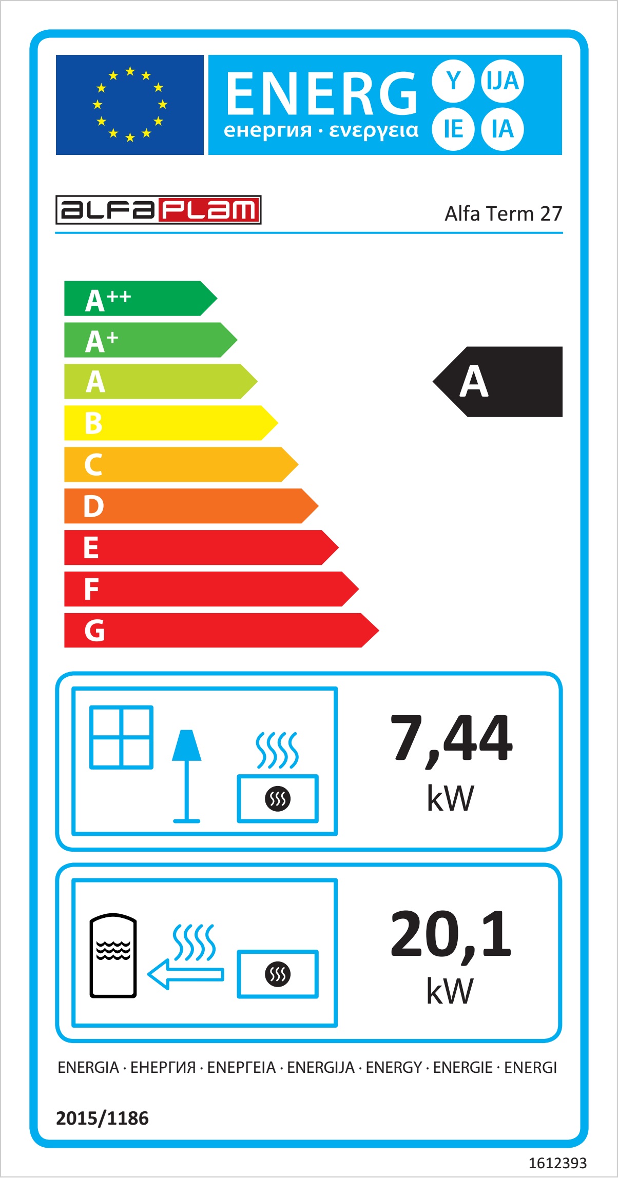 Centralheating cooker Alfa Term 27 black righthanded 27kW