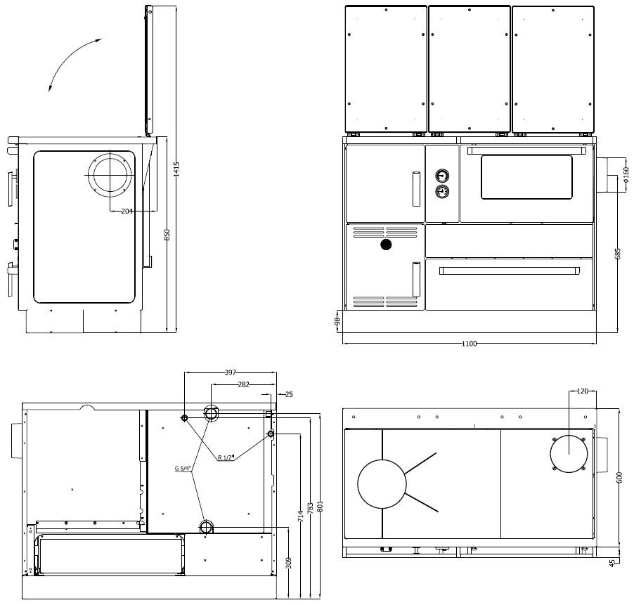 Keskküttepliit Alfa Term 35 must parem 32kW