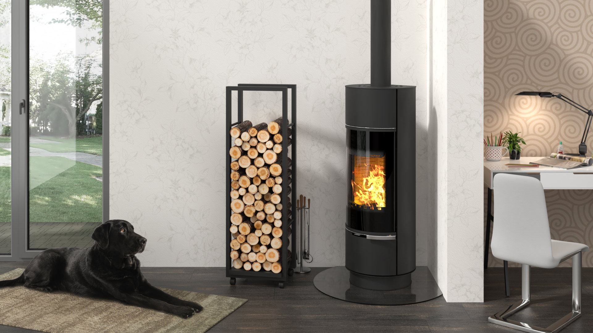 Fireplace Atika Steel black 7,5kW