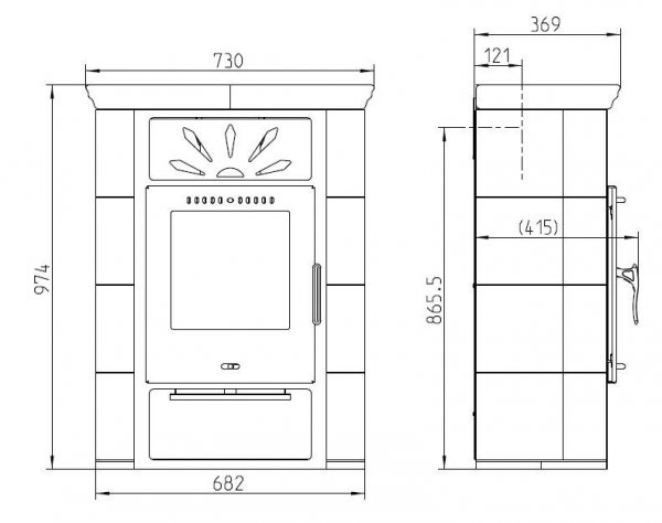 Fireplace Borgholm TOP ceramic ivory 7kW