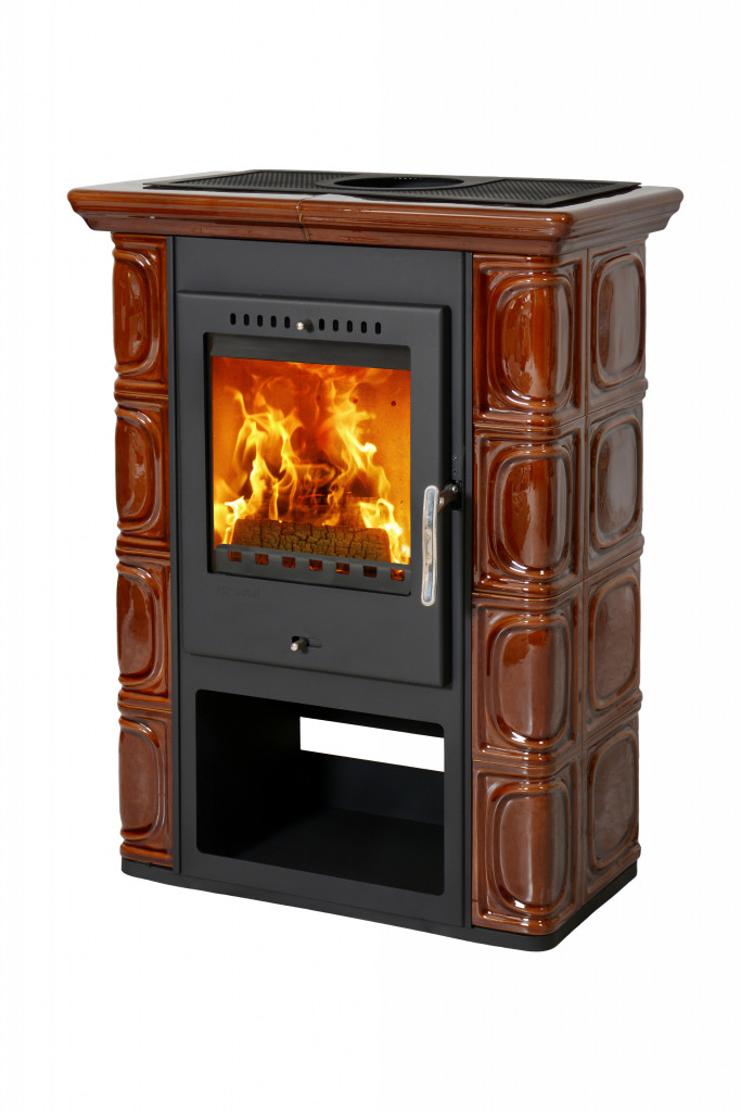 Fireplace Borgholm ceramic dark brown 7kW