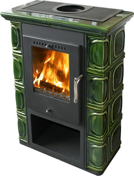 Fireplace Borgholm ceramic green 7kW