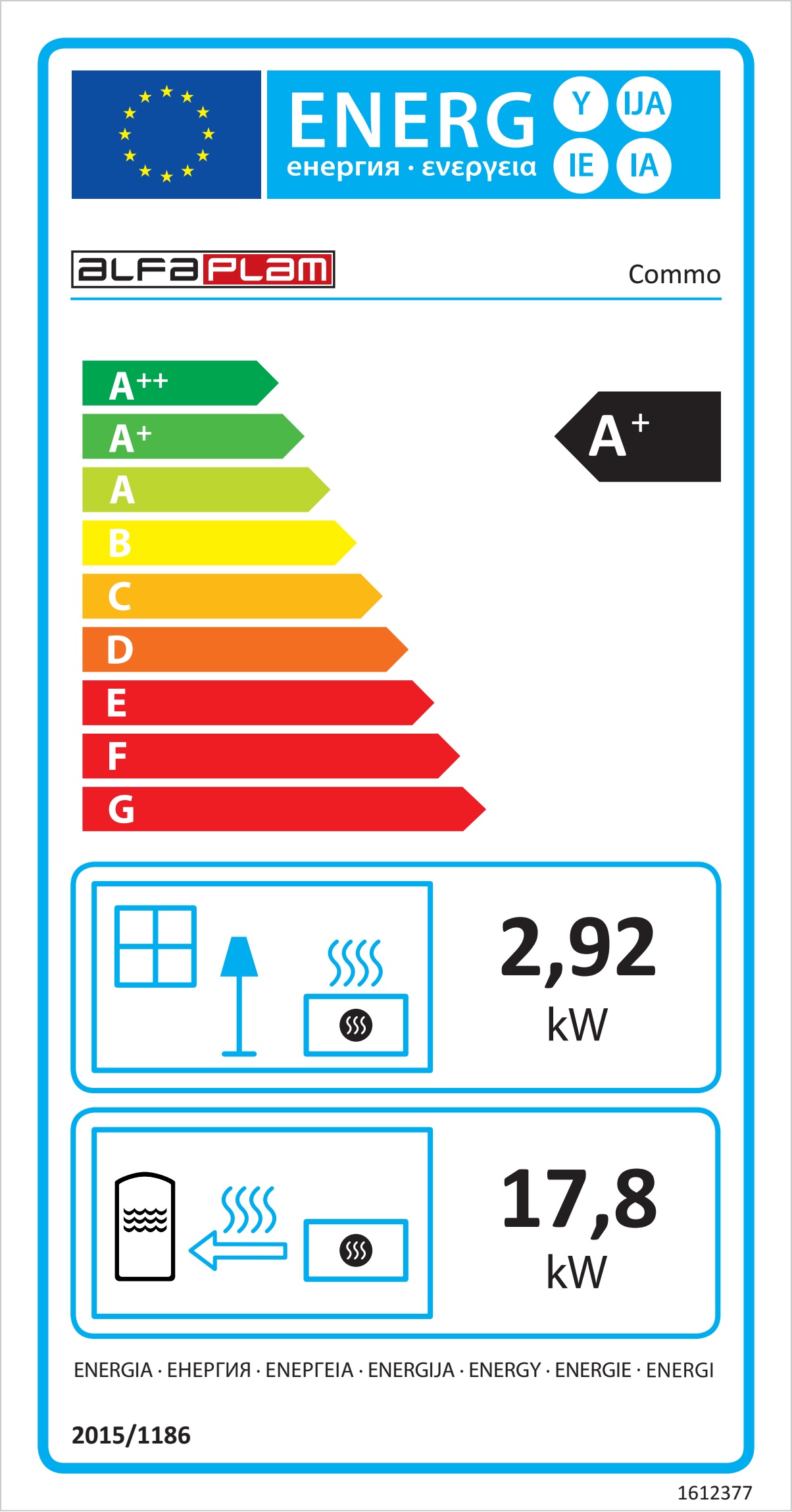 Centralheating pellet stove Commo beige 21kW