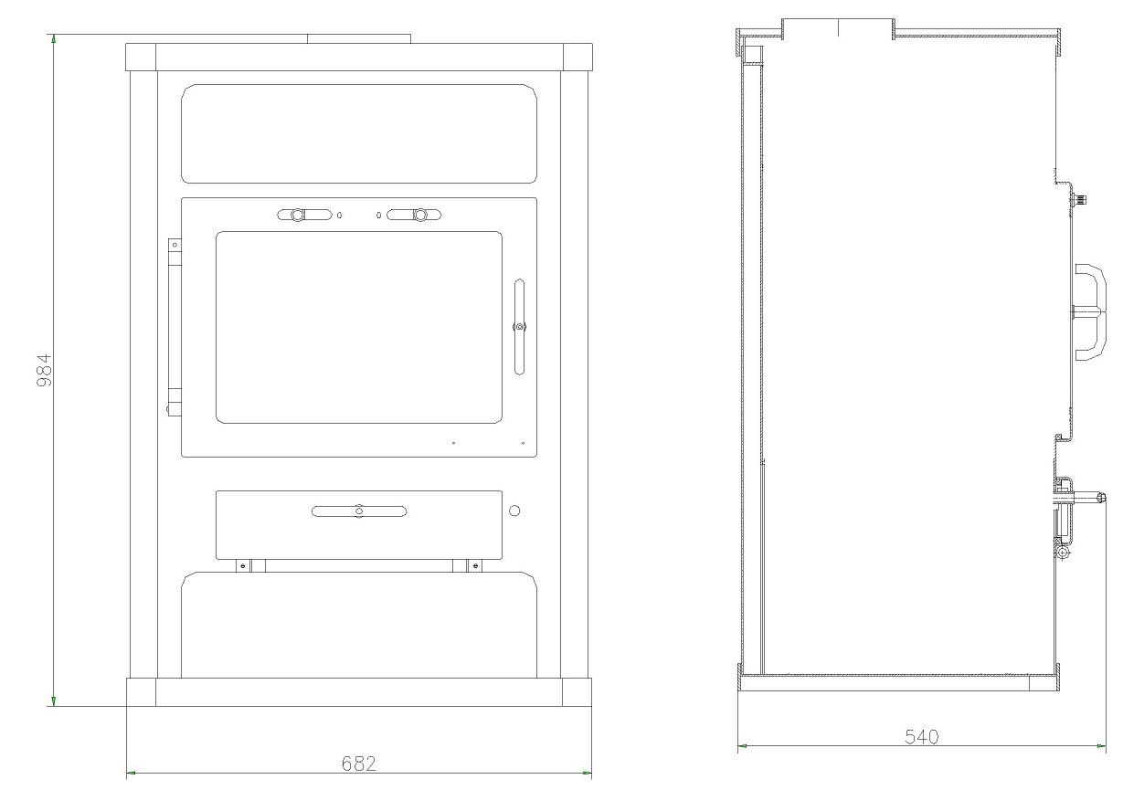 Fireplace Concord gray with ceramic 14kW