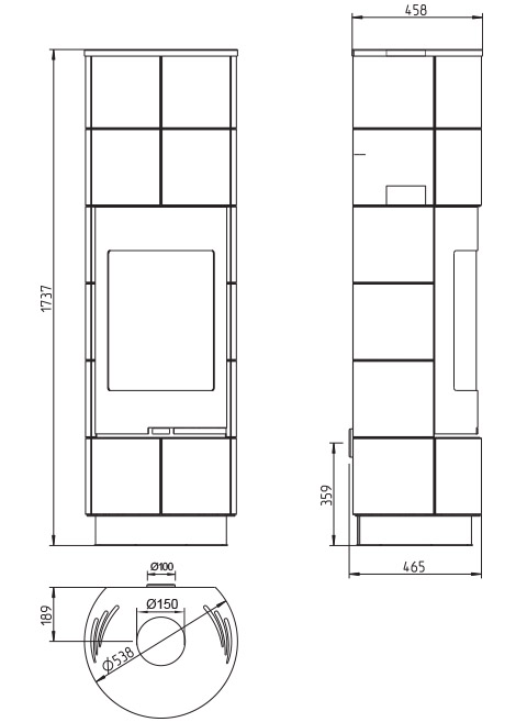 Kamin Delia voolukiviga 7,5kW - Klikkige pildile, et sulgeda aken