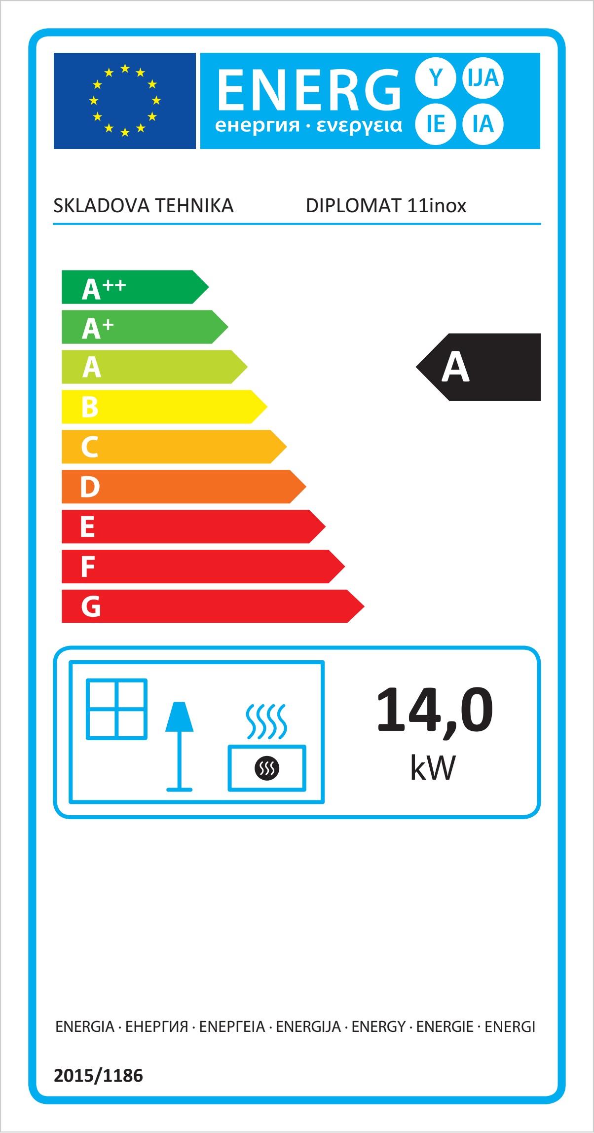 Kamin Diplomat roostevaba/must 14kW - Klikkige pildile, et sulgeda aken