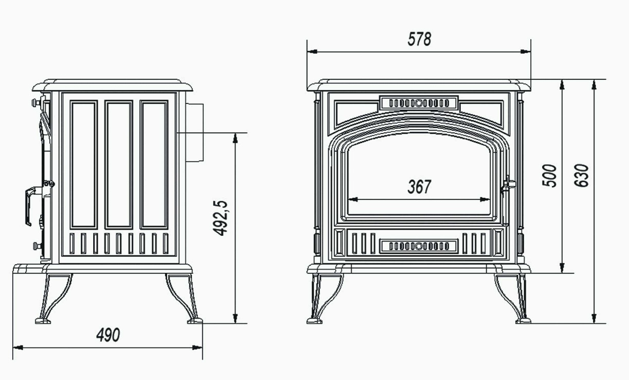 Cast iron fireplace Elisabeth 11kW black