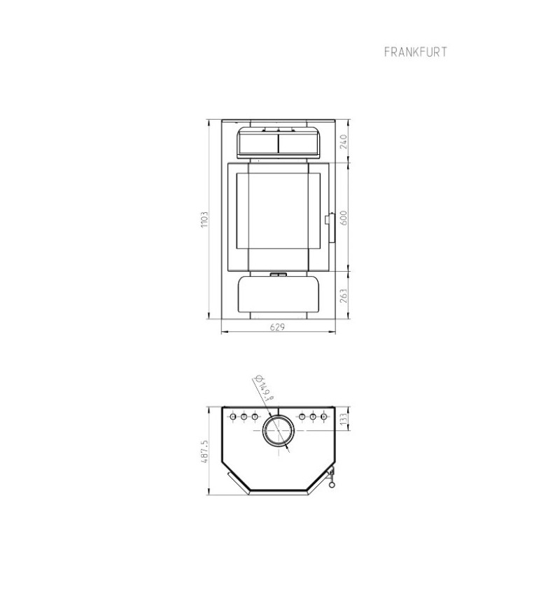 Fireplace Frankfurt soapstone grey 9kW