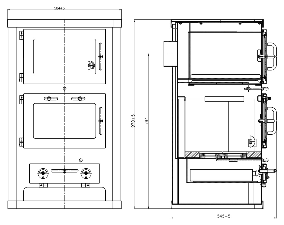 Küpsetuskamin Komfort must/valge 10kW