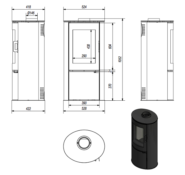 Kamin Andorra must 8kW