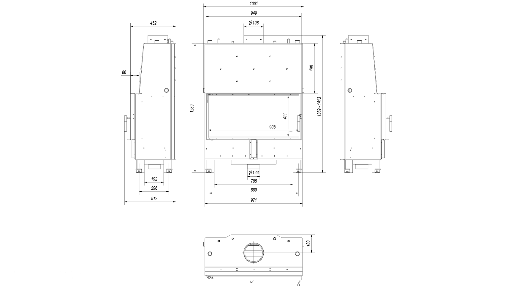 Centralheating fireplace insert 20kW