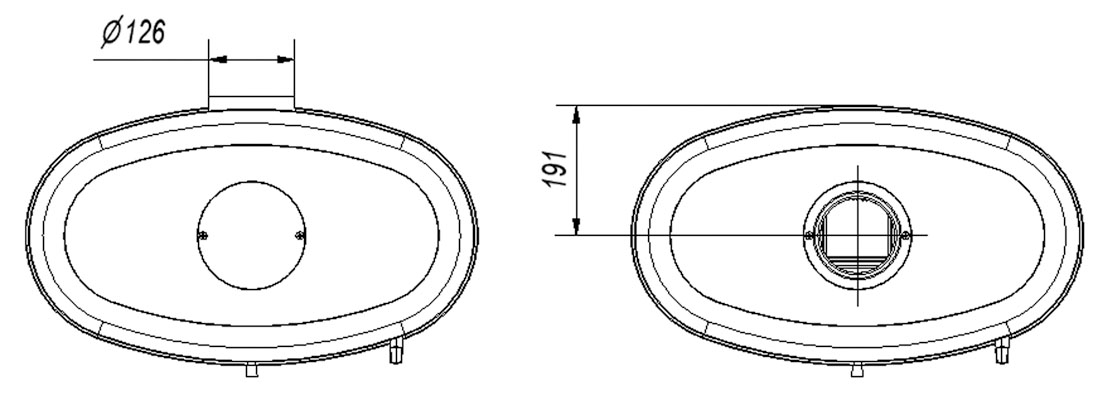 Valurautatakka Oval 9kW musta