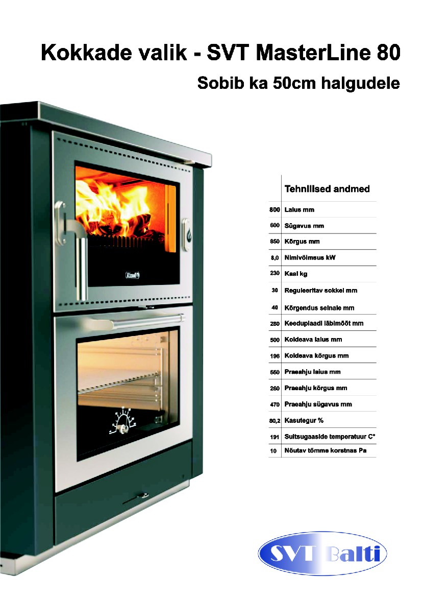 Woodburning cooker MasterLine 80 white 8kW