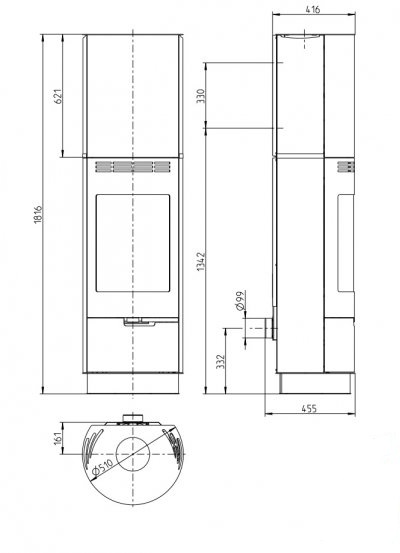 Fireplace Sevilla black 7,5kW