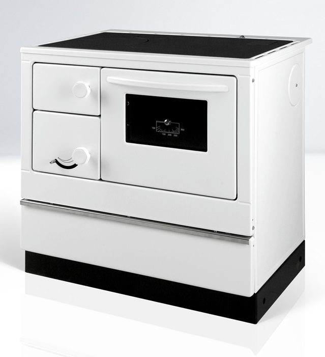 Woodburning cooker Susanna Basic white right 8kW