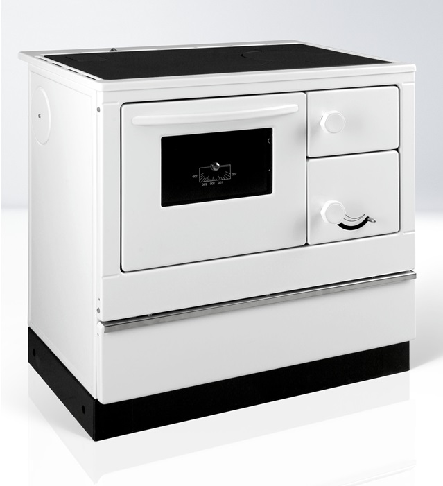 Woodburning cooker Susanna Basic white left 8kW