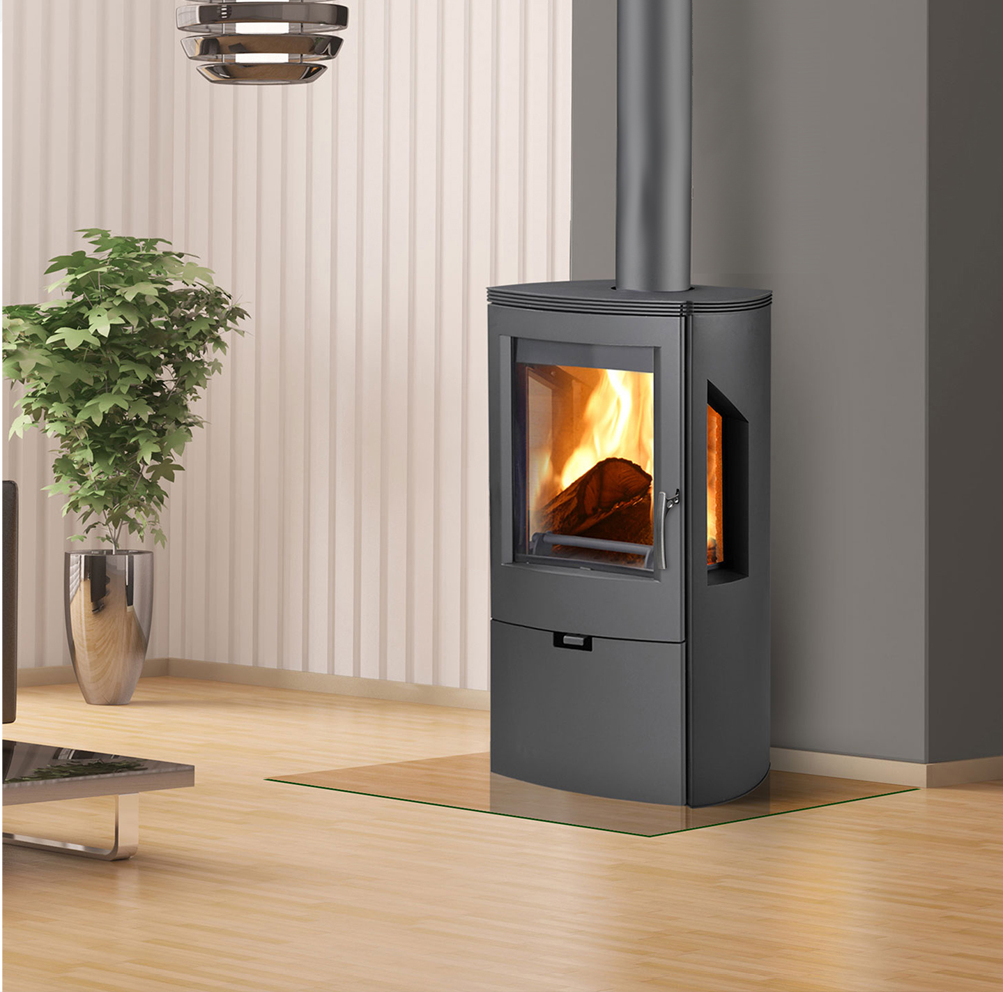 Fireplace Wikantica black 8kW