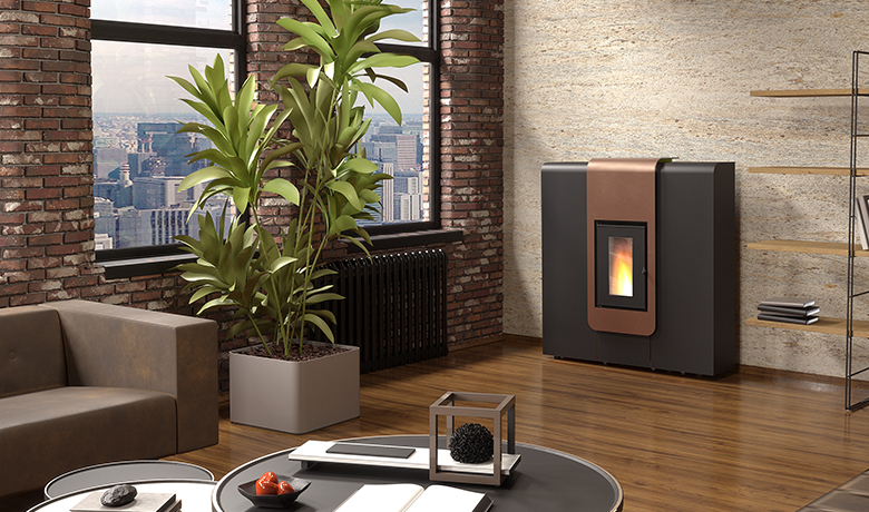 Centralheating pellet stove Xila Idro bronze 18kW