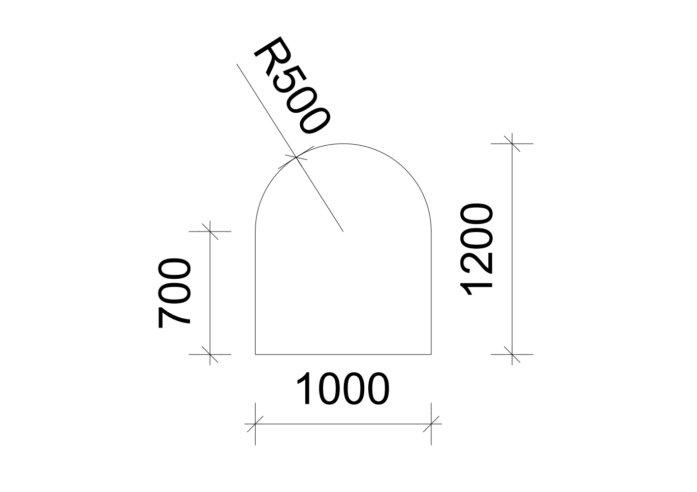 Kaminaesine klaas raadiusega kirgas 1000x1200mm