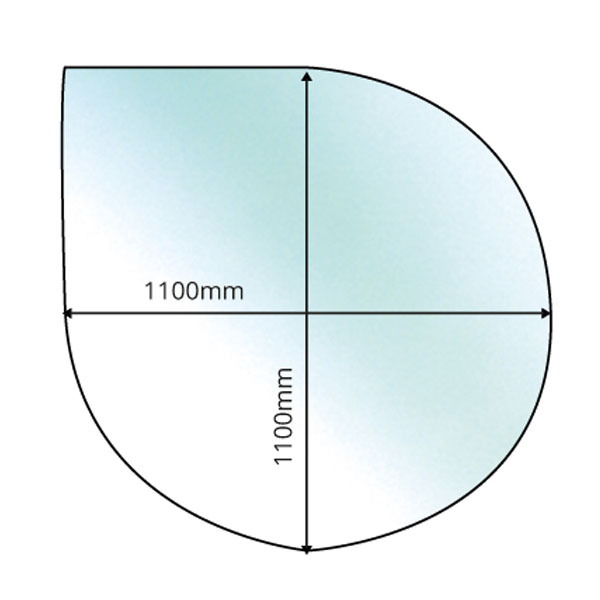 Kaminaesine klaas tilgakujuline kirgas 1100x1100mm