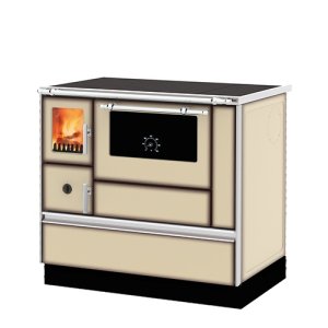 (pilt) Puupliit ALFA 90 klaasuksega beež parem 7,6 kW