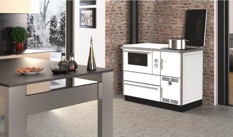 Keskküttepliit Alfa Term 35 valge vasak 32kW