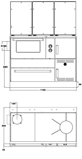 Keskküttepliit Alfa Term 35 valge vasak 32kW