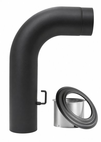 (pilt) Bertrams 90° painutatud suitsutorukomplekt Ø150 mm, must