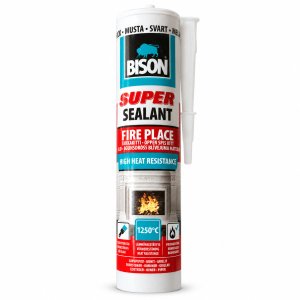 (pilt) Bison Super Sealant Fire Place kuumakindel tihendiliim, must, 1250 °C