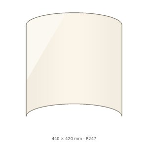 (pilt) 440 × 420 × 4 mm R247 kumer kuumakindel keraamiline klaas Zaragoza koldeuksele