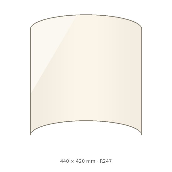 (pilt) 440 × 420 × 4 mm R247 kumer kuumakindel keraamiline klaas Zaragoza koldeuksele