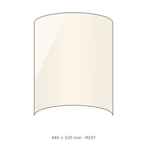 (pilt) 440 × 520 × 4 mm R247 kumer kuumakindel keraamiline klaas Delia / Sevilla / Cadiz / Atika / Vega / Andorra / Malmo koldeuksele