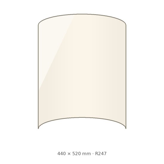 (pilt) 440 × 520 × 4 mm R247 kumer kuumakindel keraamiline klaas Delia / Sevilla / Cadiz / Atika / Vega / Andorra / Malmo koldeuksele