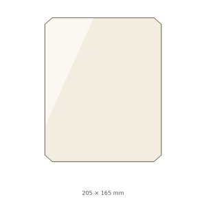 (pilt) 205 × 165 × 4 mm kuumakindel sisemine keraamiline klaas ALFA 70 koldeuksele
