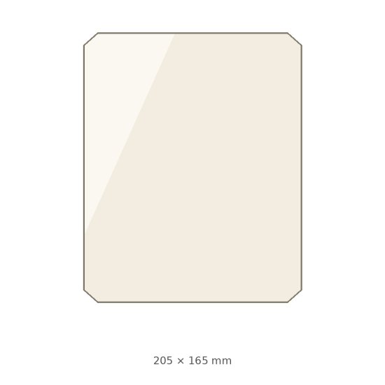 (pilt) 205 × 165 × 4 mm kuumakindel sisemine keraamiline klaas ALFA 70 koldeuksele