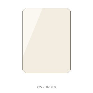(pilt) 225 × 165 × 4 mm kuumakindel välimine keraamiline klaas ALFA 70 / ALFA 90 koldeuksele