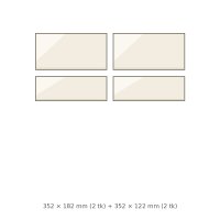 (pilt) 352 × 182 × 4 mm (2 tk) + 352 × 122 × 4 mm (2 tk) kuumakindlate keraamiliste klaaside komplekt SVT 515 koldeuksele