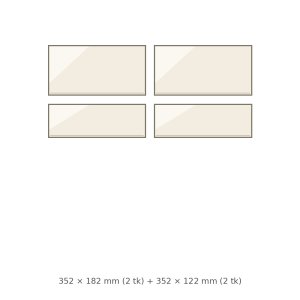 (pilt) 352 × 182 × 4 mm (2 tk) + 352 × 122 × 4 mm (2 tk) kuumakindlate keraamiliste klaaside komplekt SVT 515 koldeuksele