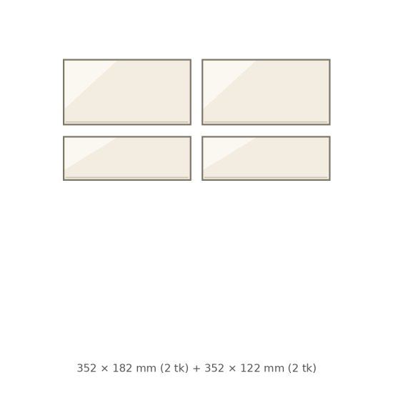 (pilt) 352 × 182 × 4 mm (2 tk) + 352 × 122 × 4 mm (2 tk) kuumakindlate keraamiliste klaaside komplekt SVT 515 koldeuksele