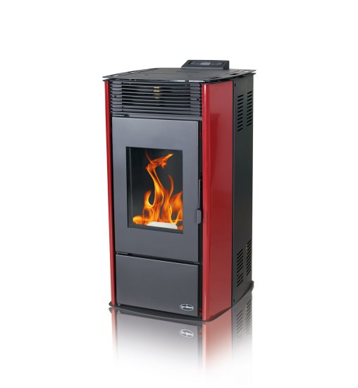 (pilt) Veesärgiga pelletikamin Rittium Hydro punane 14kW