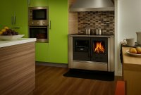 (pilt) Integreeritav puupliit North Eco terasest pliidiplaadiga vasakukäeline 9kW