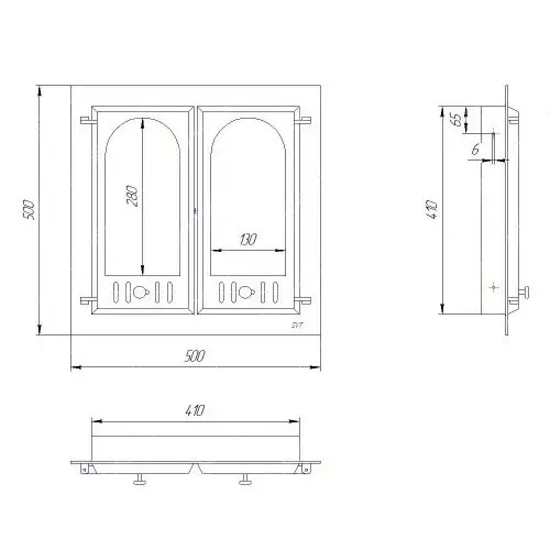 Fireplace door 401