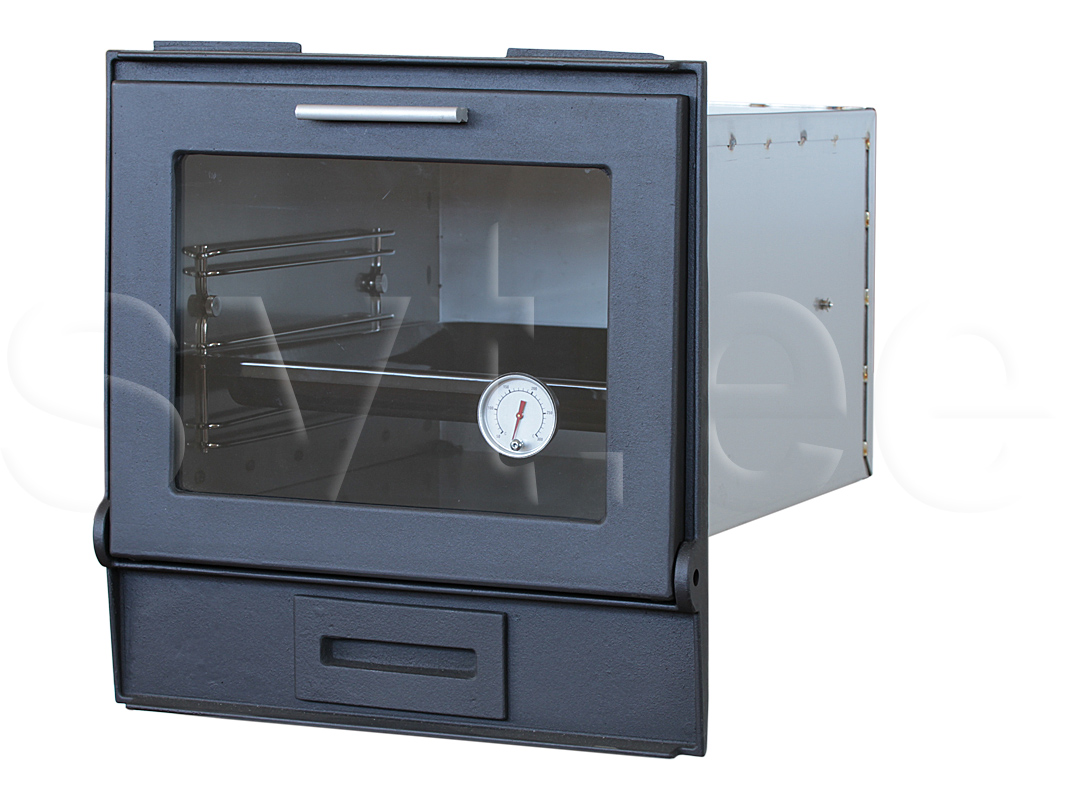 546 Inox bake oven kit with cast iron glass door and soot flap