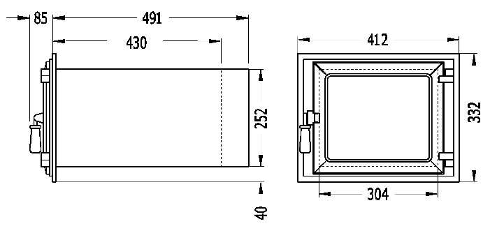 Baking oven with glass door chrome handels